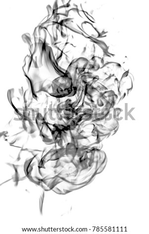 black smoke on white background, abstraction