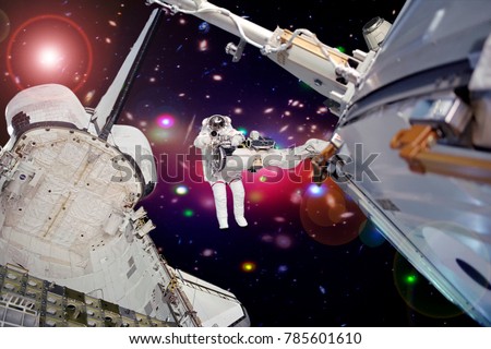 Astronaut in space. The elements of this image furnished by NASA.
