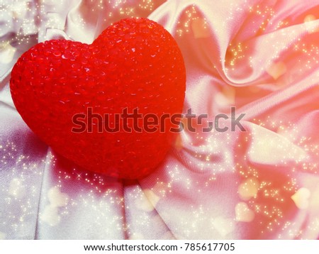 greeting card love valentine's day with hearts on silky background