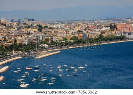 Italy, Campania, Naples, via Francesco Caracciolo, elevated view Royalty-Free Stock Photo #78563062