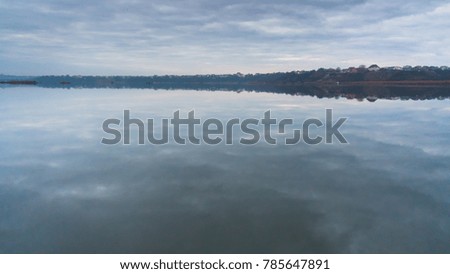 lake landscape with cloud reflections