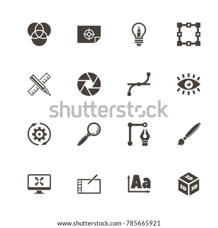 Design icons. Perfect black pictogram on white background. Flat simple vector icon.