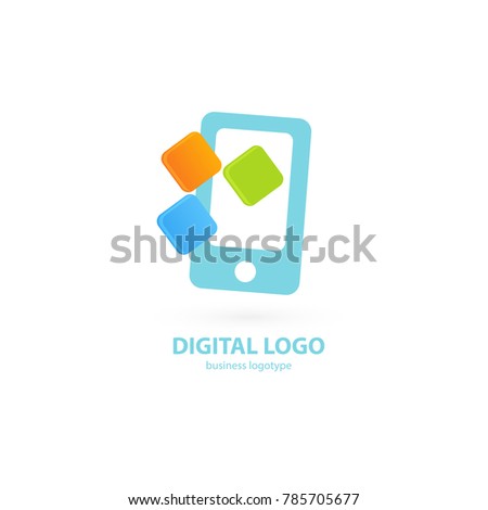 Logo design abstract digital technology vector template. Illustration design of logotype business web marketing. Vector mobile app web icon.