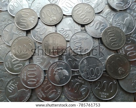 money. coins. indonesia coin rupiah Royalty-Free Stock Photo #785761753