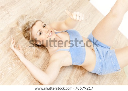 young woman doing excercises