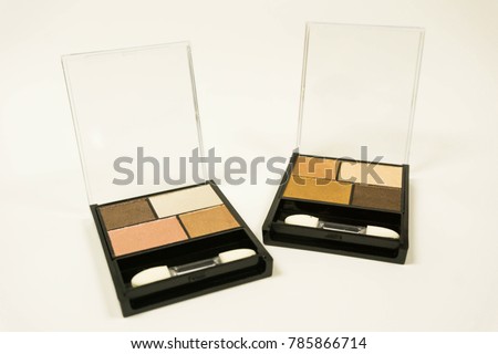 Eye shadow palette  cosmetics  on white background.