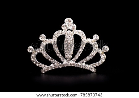 silver tiara isolated on a black background