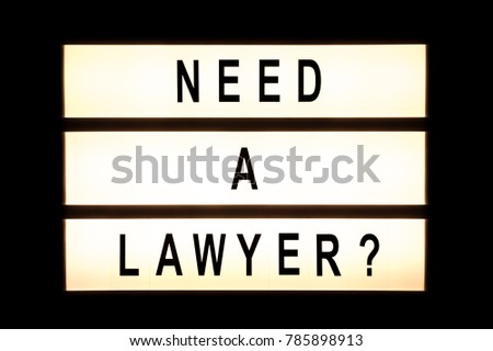 Need a lawyer hanging light box sign board.