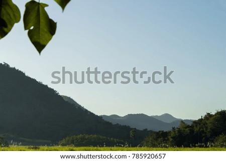 Landscape,Nature,Mountainous terrain in the tropical regions of Thailand in East Asia, with mountain and sky.