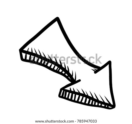 Digital illustration of a arrow doodle