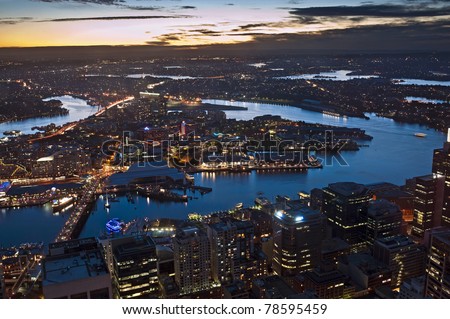 Sydney Harbor in twilight