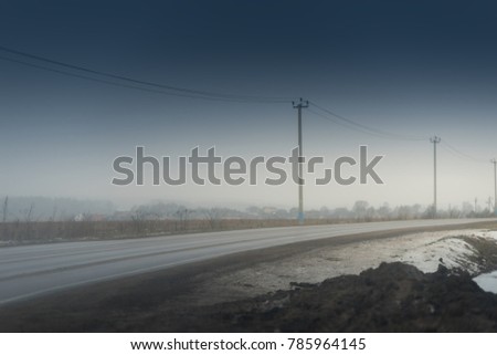 Winter road landscape.