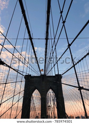 Brooklyn bridge on the sunrise