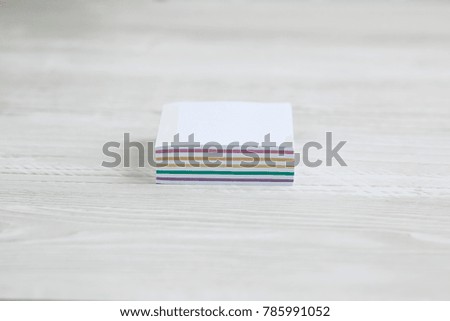 Color stickers on the grey table