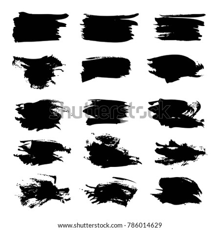 Brush strokes from paint hand-drawn vector isolated on a white background
