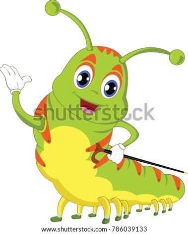 Smiling cartoon caterpillar vector 