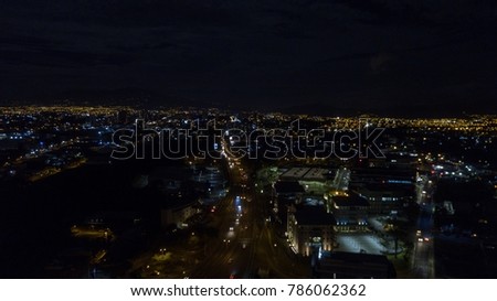 Aerial view of the City of San Jose at night