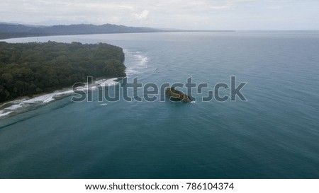Aerial view of the beach of Costa Rica