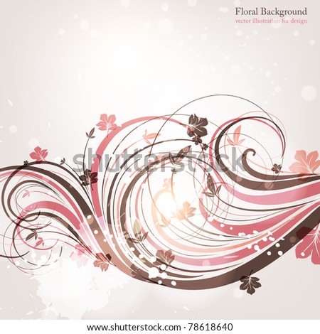 Hand Drawn floral background with flowers, greeting vector card for retro design. eps 10