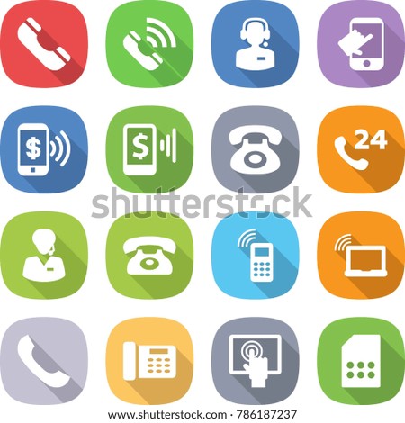 flat vector icon set - phone vector, call, center, touch, pay, mobile, 24, support manager, laptop wifi, office, touchscreen, sim card