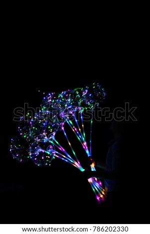 LED colourful balloons with dark background