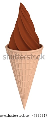 ice cream isolated over white 3d illustration