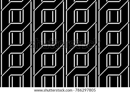 Design seamless monochrome geometric pattern. Abstract stripy background. Vector art