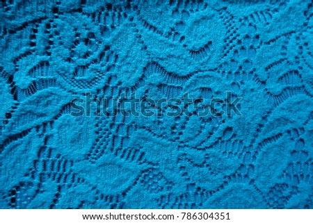 Tender blue green cotton lace from above