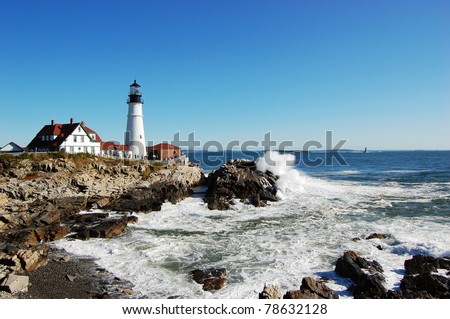 Portland Head Lighthouse, Maine, USA Royalty-Free Stock Photo #78632128