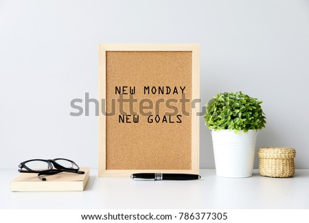 NEW MONDAY NEW GOALS Concept Royalty-Free Stock Photo #786377305