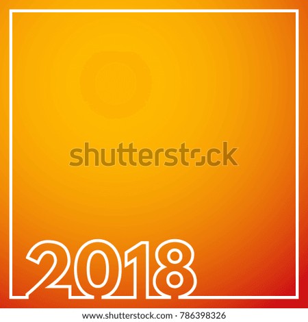 Orange Happy New Year 2018 Background. New Year and Xmas Design Element Template.
