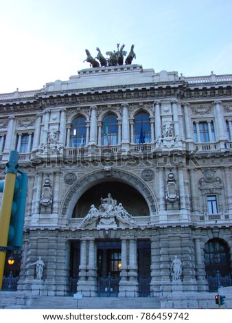 Photo from iconic Supreme Court of Cassation in center of Rome, Italy