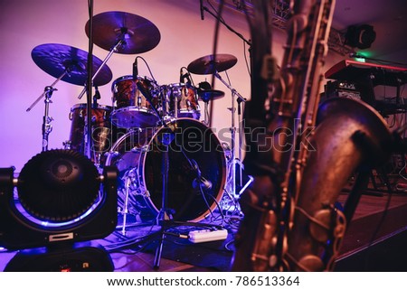 Concert scene, drum set