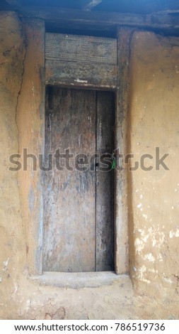 wooden window of old village house in "Meemure" sri lanka