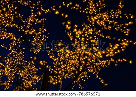 This is a picture of decorative lights of a festive season  lighting tree
Christmas lights border. Glowing colorful Christmas lights on black background. New Year. Christmas. Decor. Garland.