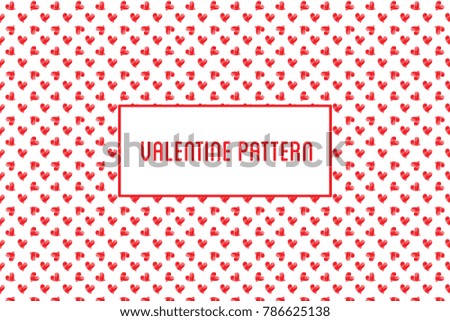 Vector heart seamless pattern. St Valentine design of hearts hand drawn art icons.