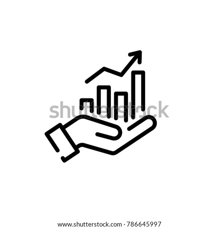 market forecast line sign, growth icon vector Royalty-Free Stock Photo #786645997