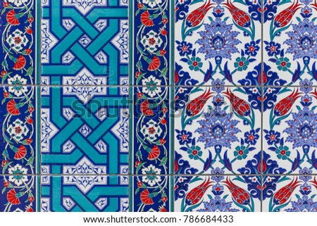 Seamless background made of turkish ceramic tiles