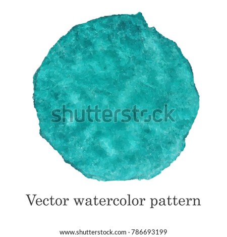Vector watercolor pattern. Blue or tiffany watercolor stain handmade.