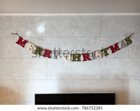 Merry Christmas message on the wall
