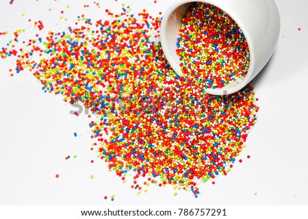 Sugar balls or Sugar sprinkle dots spill
