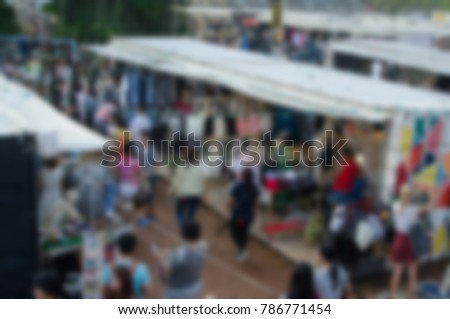 abstract image blur Market Festival on street. Make a background image of the product.