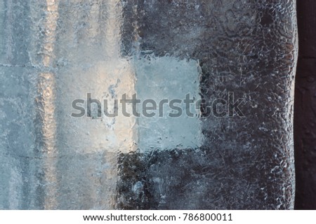 Ice close up gutter against wall textures abstract landscape view