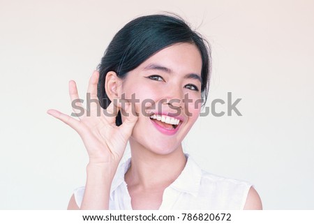 Beauty Skincare concept-  Head Shot portrait of Young Asian woman 
