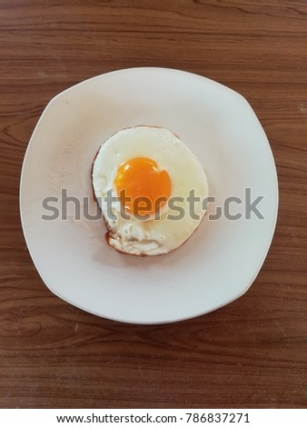 The fried egg in a pan