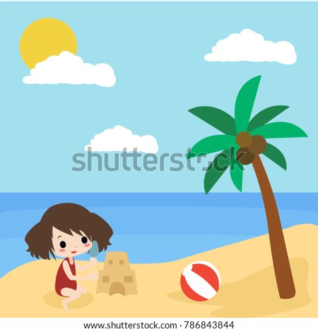 Summer Beach Illustration Vector
