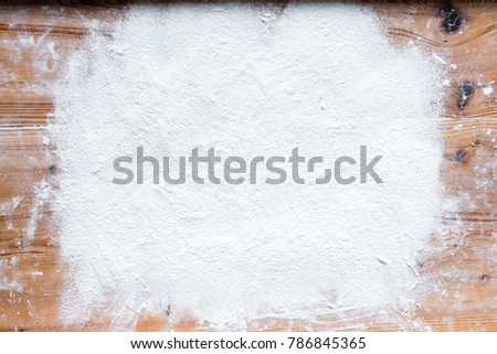 Countertop flour, top view
