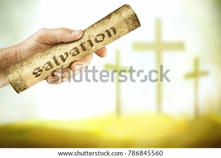 A hand that shows the message of salvation from the cross of the Lord Jesus. For the grace of God that bringeth salvation hath appeared to all men. 