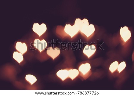 Vintage color heart Bokeh Light collection Background . Blur picture. Valentine’s Day valentine Background.