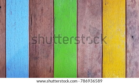 Colorful of wood table